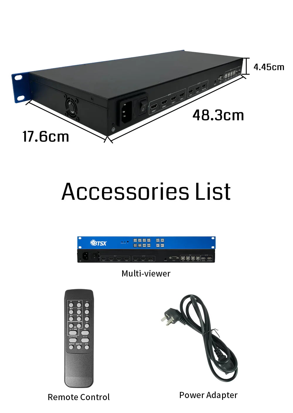 BIT-MV-U1-MD403 4K60 PIP Seamless Switching Matrix Switcher LCD KVM Multi-Picture Split Processor - BITVISUS