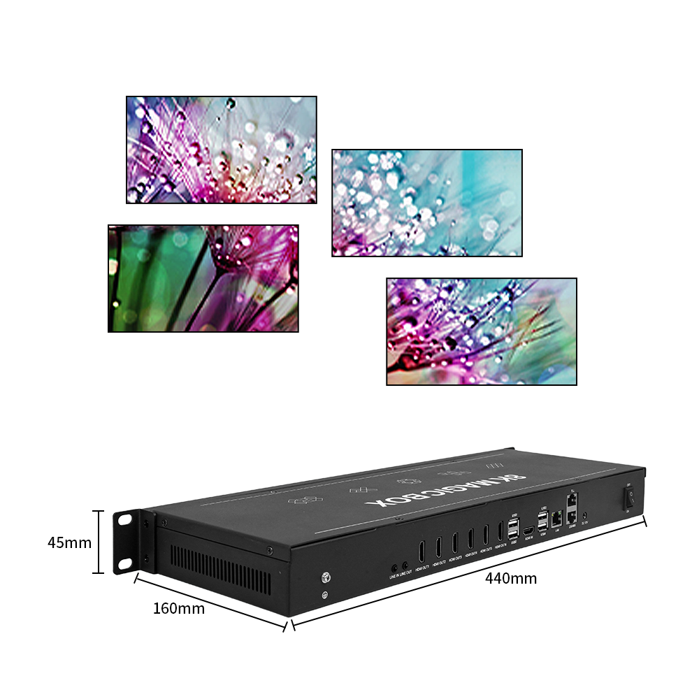 4K60 Video Wall Controller 1x3 2x3 Special-shaped Splicing Processor Creative