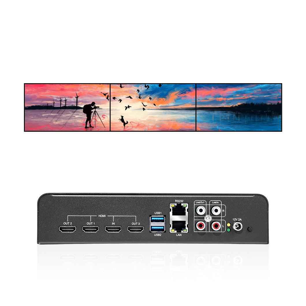 Creative Video Wall Controller 1x3 HDMI Artistic Video Wall Processor USB RS232 Rotation PIP OEM ODM