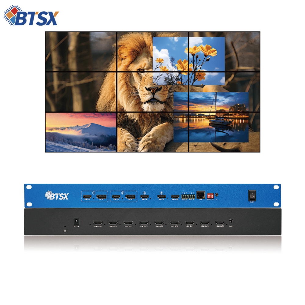 4K60 2x9 3x6 4x4 Video Processor PIP Seamless Switching Matrix Switcher HDMI Multiviewer Video Wall Controller