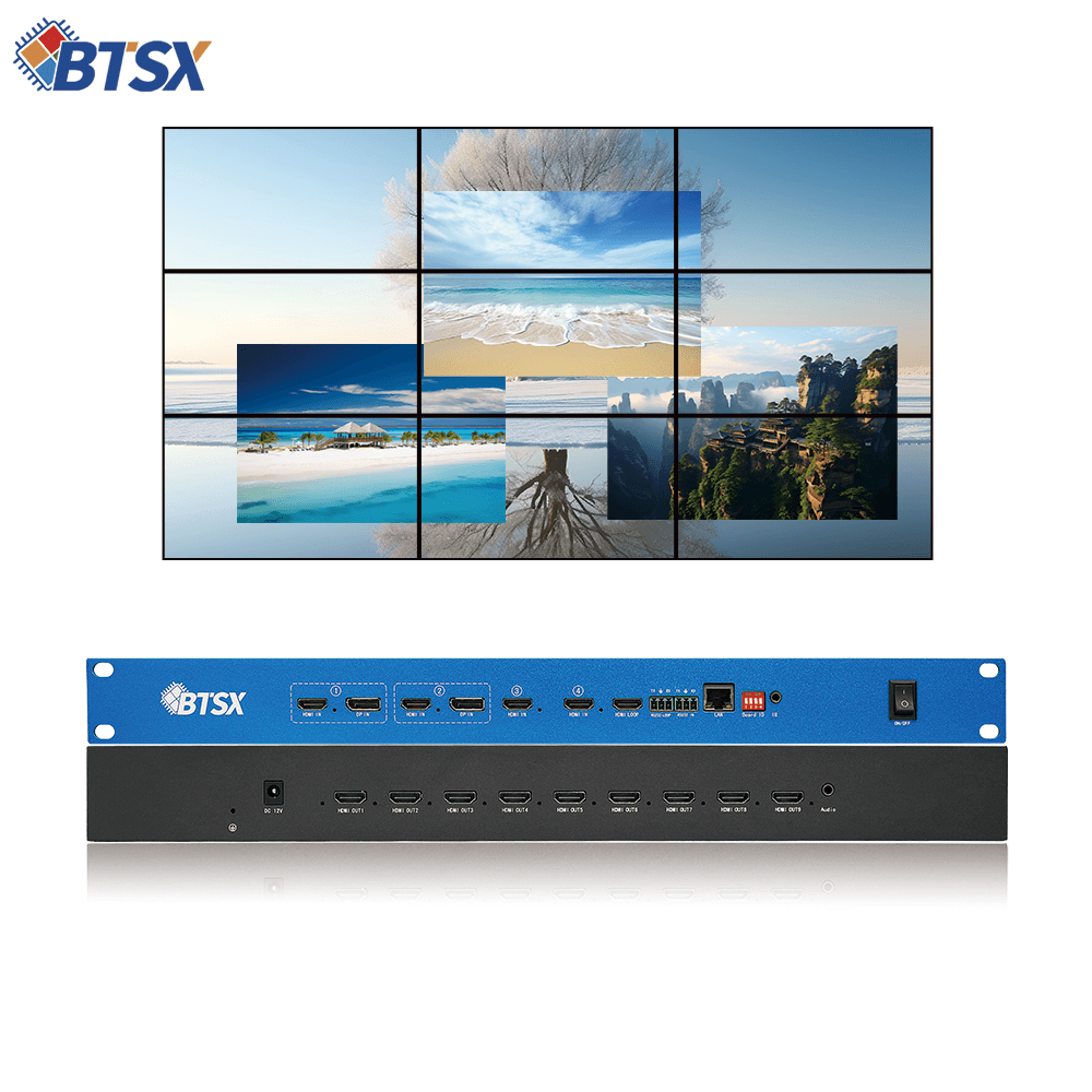 4K60 2x9 3x6 4x4 Video Processor PIP Seamless Switching Matrix Switcher HDMI Multiviewer Video Wall Controller