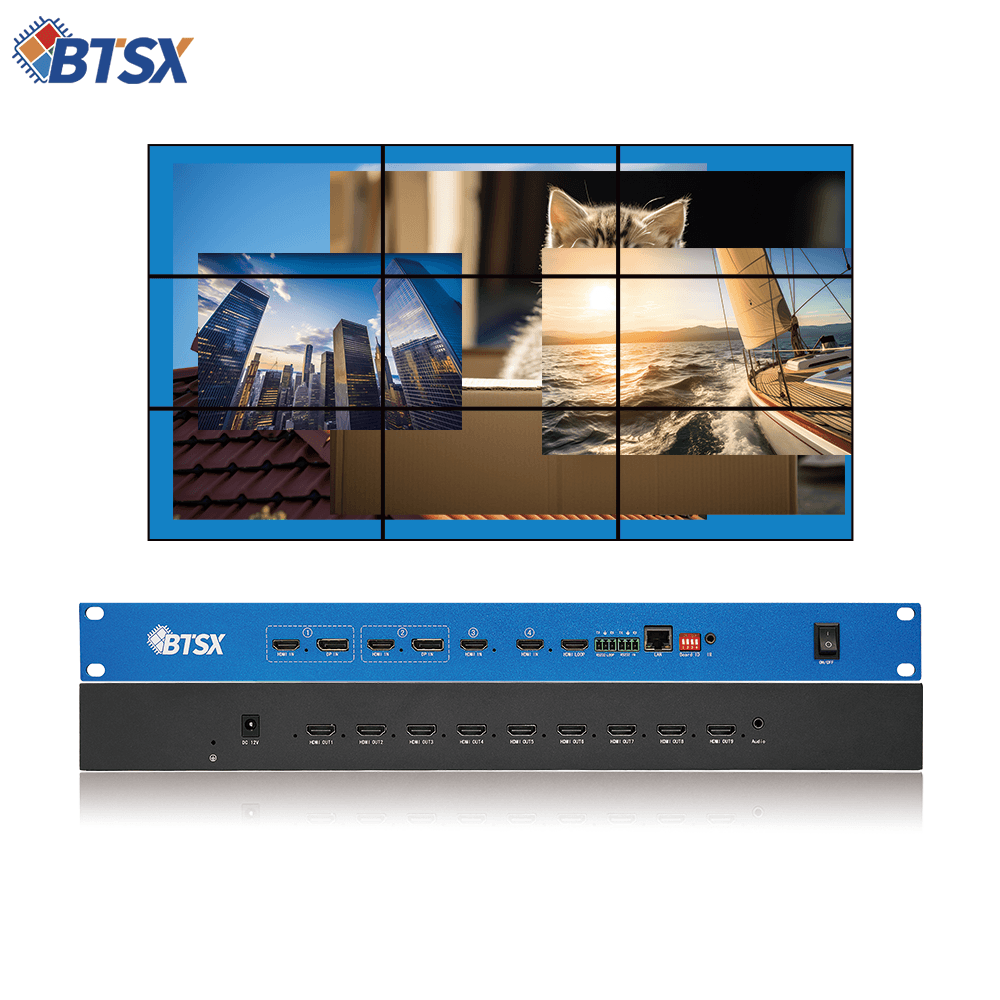 4K60 2x9 3x6 4x4 Video Processor PIP Seamless Switching Matrix Switcher HDMI Multiviewer Video Wall Controller