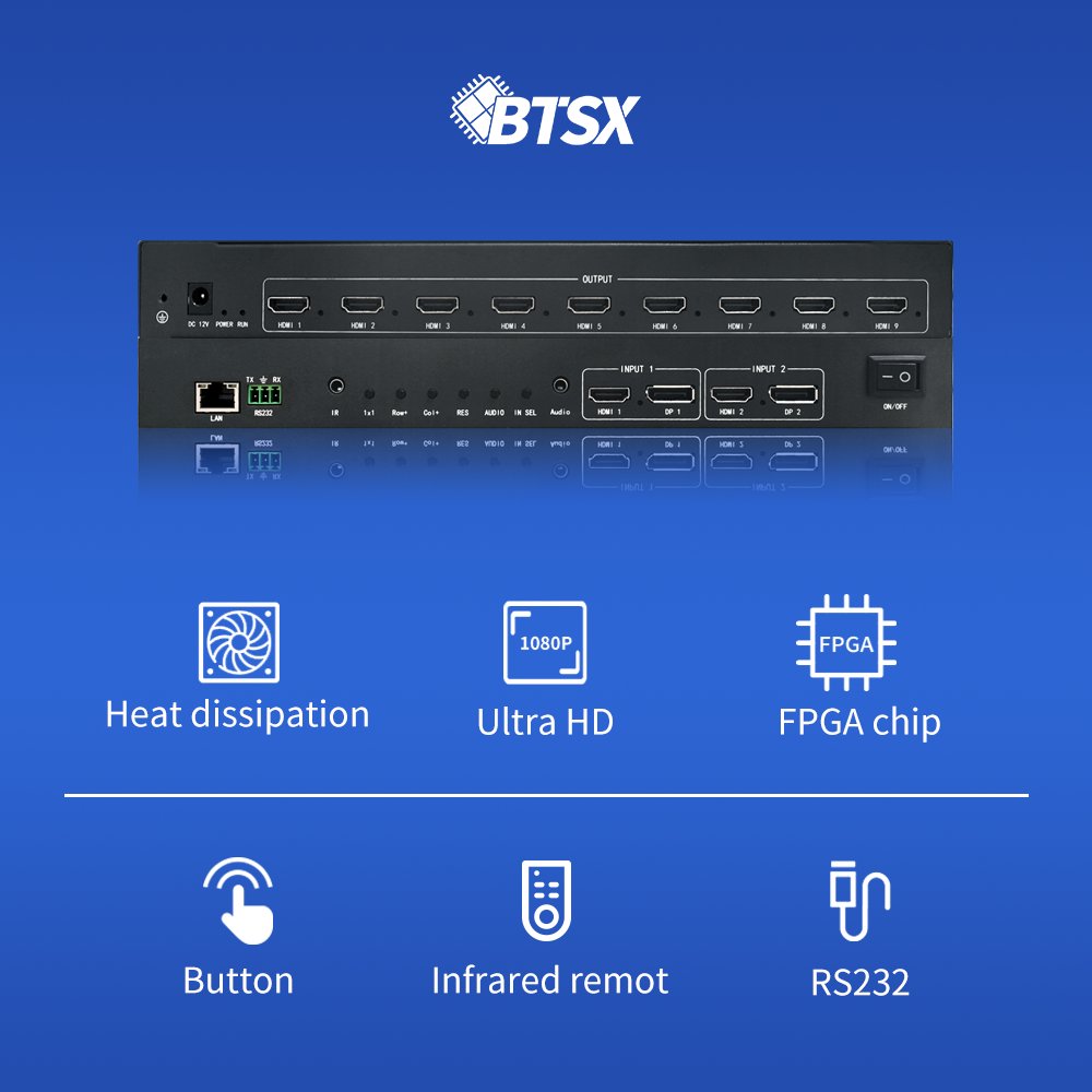 BIT-VWC-209SW 4K60 DP HDMI Video Wall Controller (2x9)
