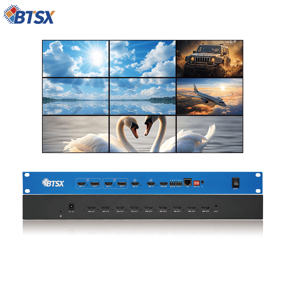 4K60 2x9 3x6 4x4 Video Processor PIP Seamless Switching Matrix Switcher HDMI Multiviewer Video Wall Controller