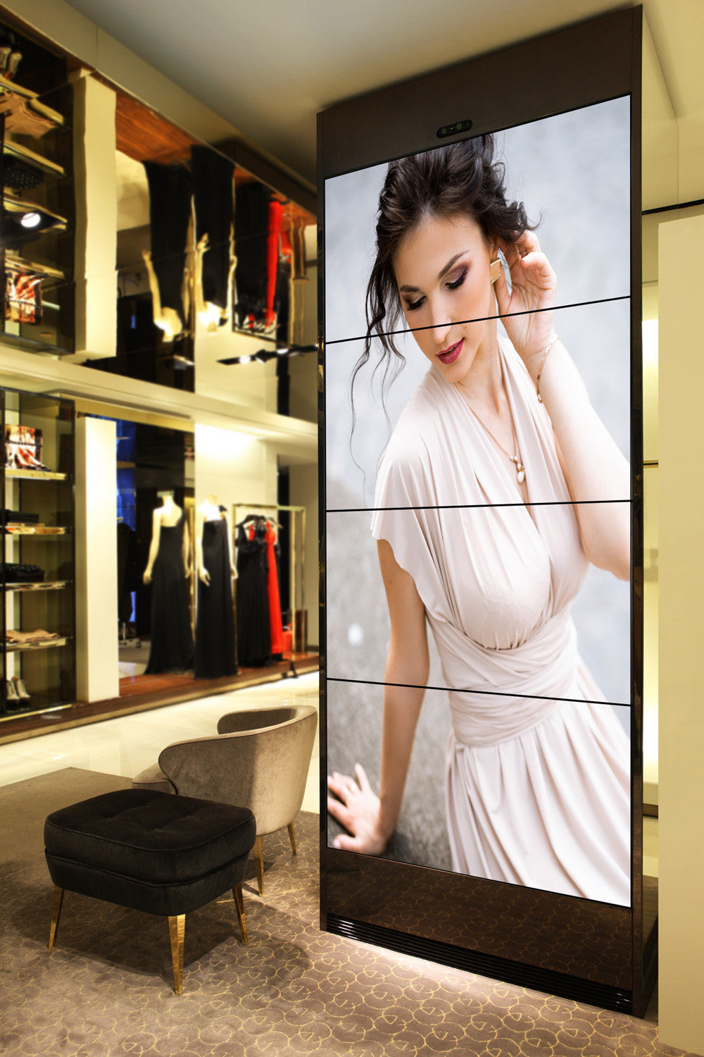 4x1_video wall controoller 1920x4320_digital advertising_video_wall_commercial_display_solution