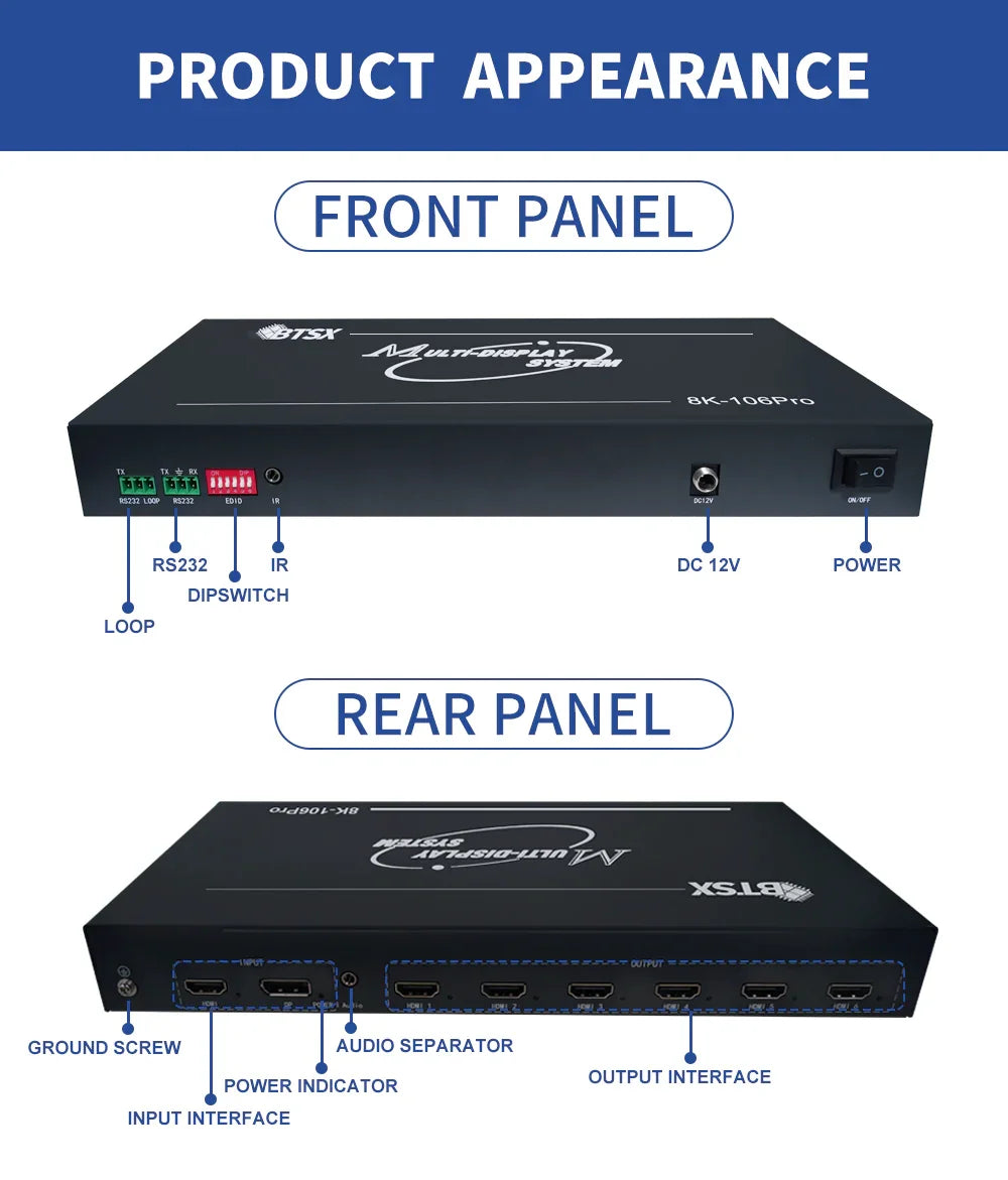 BIT-MSE-8K-106Pro FPGA Hardware 8K Video Controller 8K Multi-Screen Expansion Solution - BITVISUS