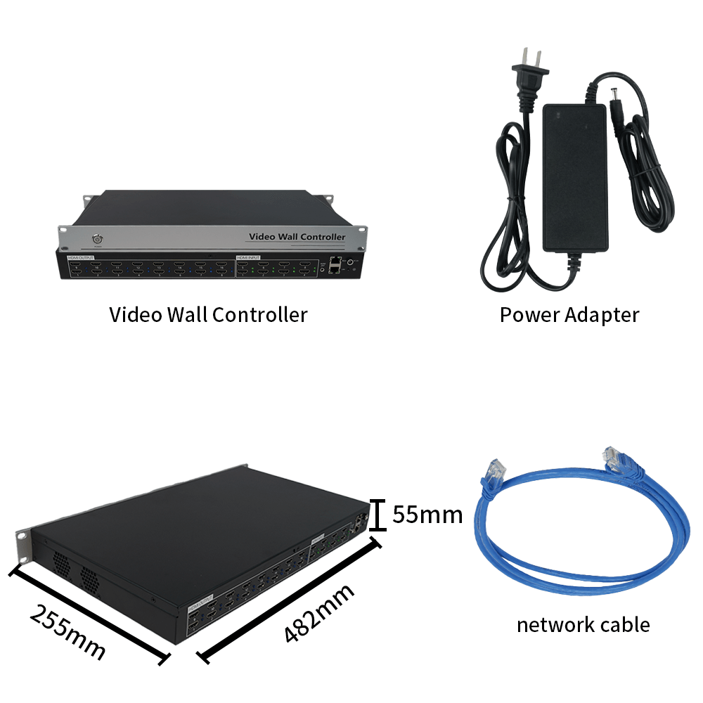 BIT-VWC-U1-0816T 4K60Hz HDMI Switch Video Wall Controller Rotation PIP Remote Control RS232 - BITVISUS