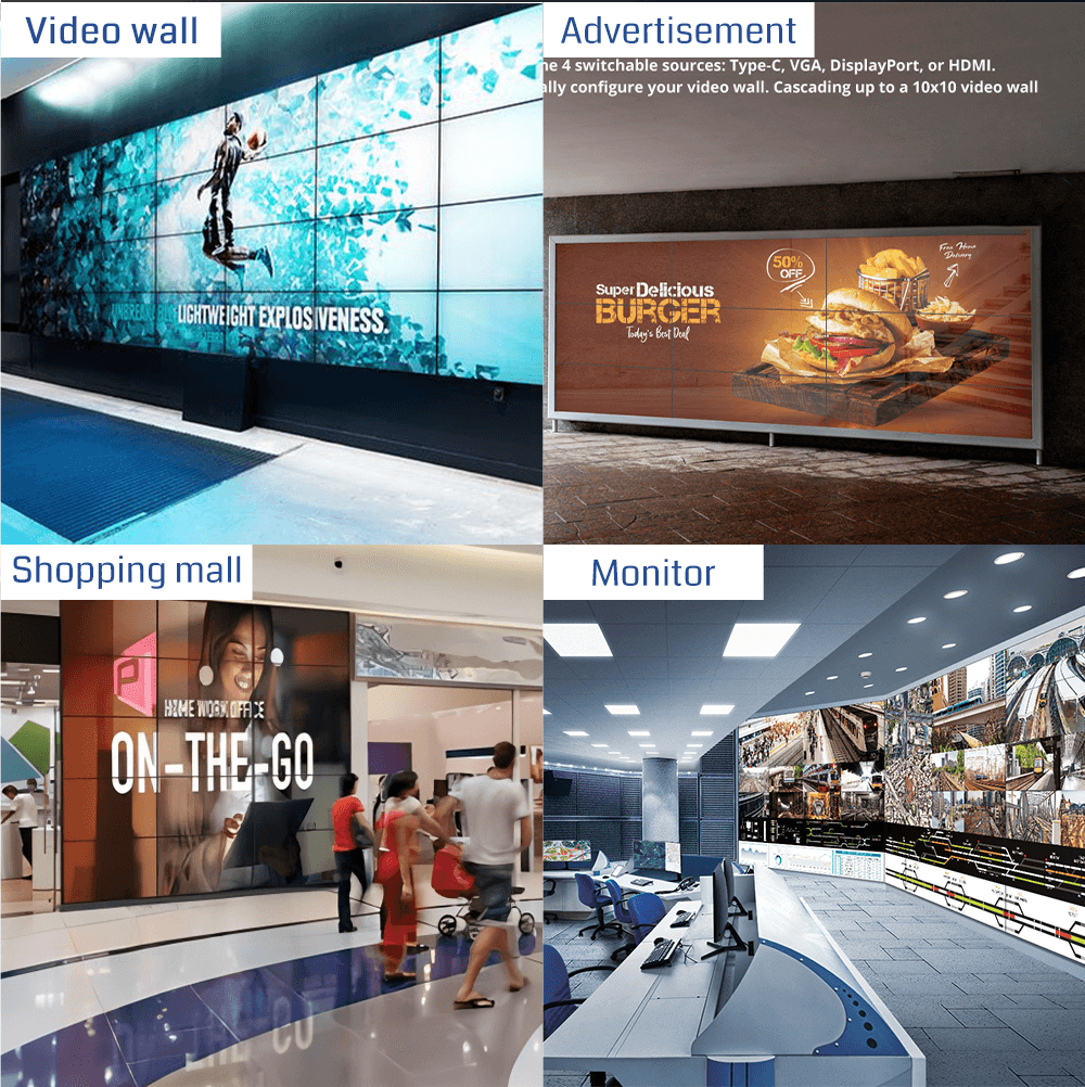 4K60Hz HDMI Switch Video Wall Controller Rotation PIP Remote Control RS232