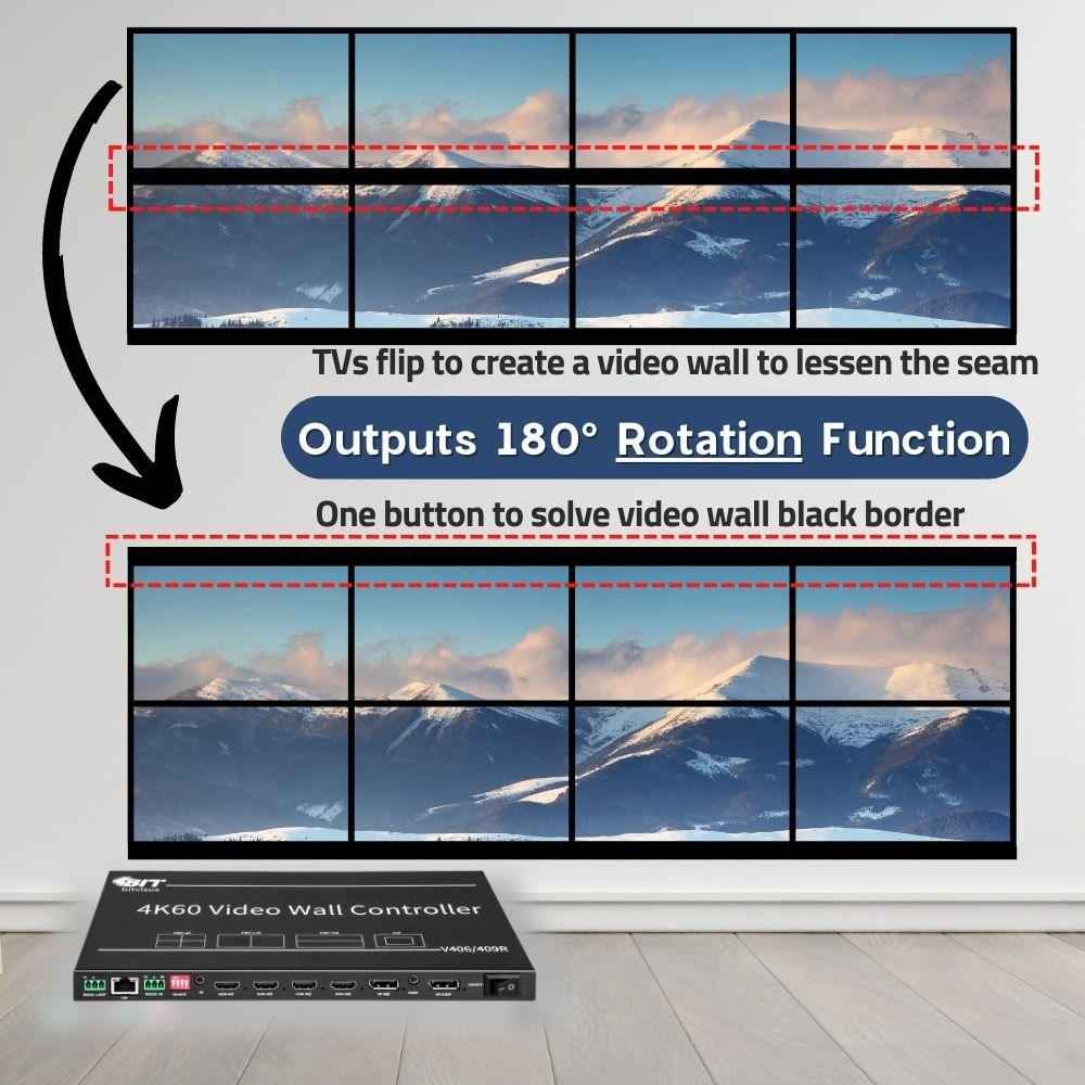 BIT-VWC-409R 4K 60Hz LCD Video Wall Controller Processor 2x2 3x3 HDMI DP Rotation Remote Control RS232