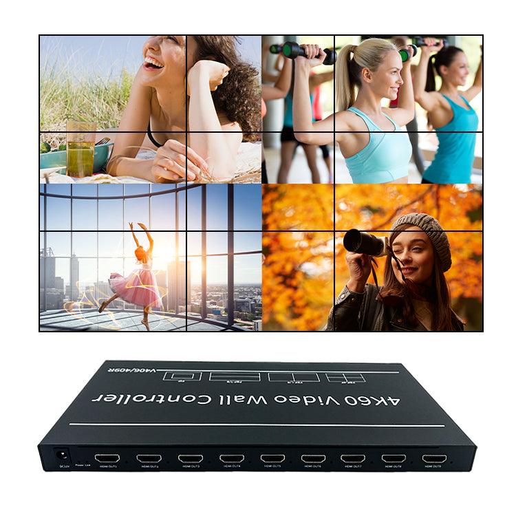 BIT-VWC-409R 4K 60Hz LCD Video Wall Controller Processor 2x2 3x3 HDMI DP Rotation Remote Control RS232 - BITVISUS