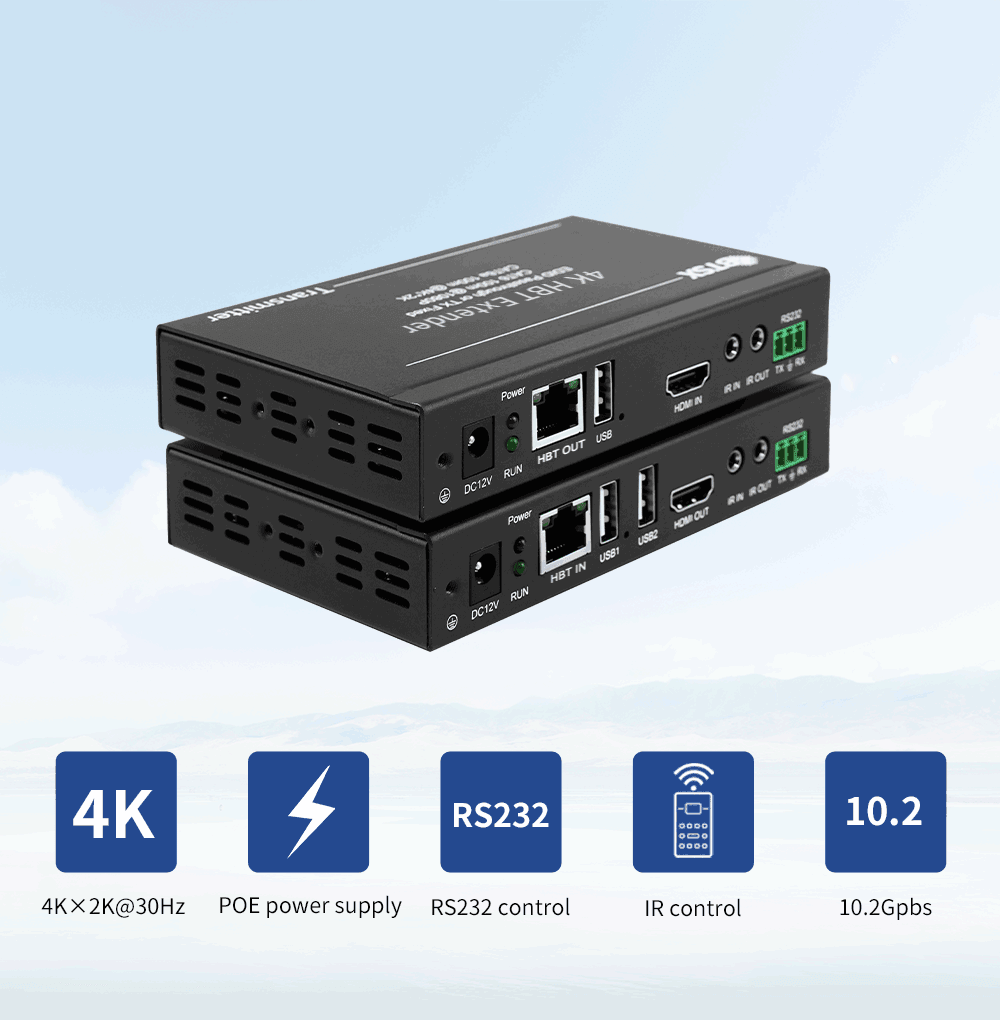 BIT-Ex-HDBT-4K-KVM-100 4K HDMI KVM USB Extender 3D Video 100m Transmitter Receiver IR control HDCP 2.2 POE RS232 - BITVISUS