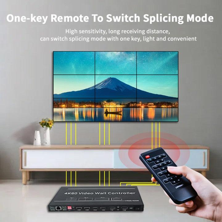 BIT-VWC-409R 4K 60Hz LCD Video Wall Controller Processor 2x2 3x3 HDMI DP Rotation Remote Control RS232 - BITVISUS