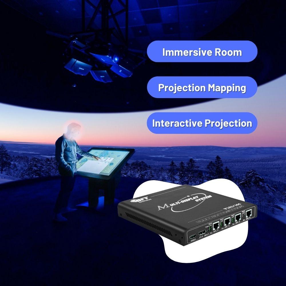 BIT-MSE-HDBT-4K60-104PRO 4K60Hz 2x2 1x4 4x1 1x3 3x1 Video Wall Controller Projection Fusion System 1 HDMI/DP Input 4 Outputs - BITVISUS