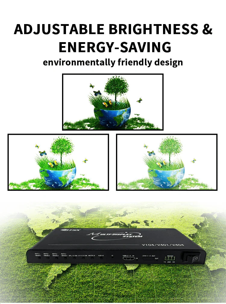 4K LCD Video Wall Controller Processor 90/180/270 Rotation 1 In 4 Out HDCP - BITVISUS