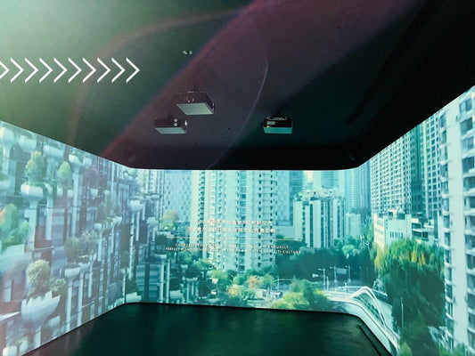 Ten projectors connect one PC Immersive room edge blending solution - BITVISUS