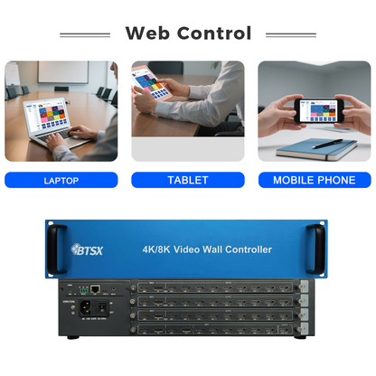 BIT-VWC-827MV 4K60 Multi-Screen Video Wall Processor 8 Input 27 HDMI Output Splicing Multi-Window Seamless Matrix Web Control RS232