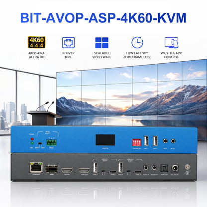 BIT-AVOP-ASP-4K60-KVM 4K60 AV over IP KVM extender encoder decoder with 1GbE video wall and web UI control