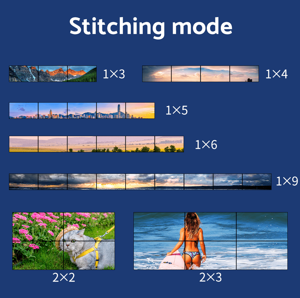 4K60 2x9 3x6 4x4 Video Processor  PIP Seamless Switching Matrix Switcher HDMI Multiviewer Video Wall Controller