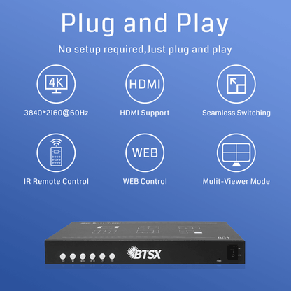 BIT MV 4K60 801 Video Switch infrared remote control multi-viewer  HDMI/DP 1080P60