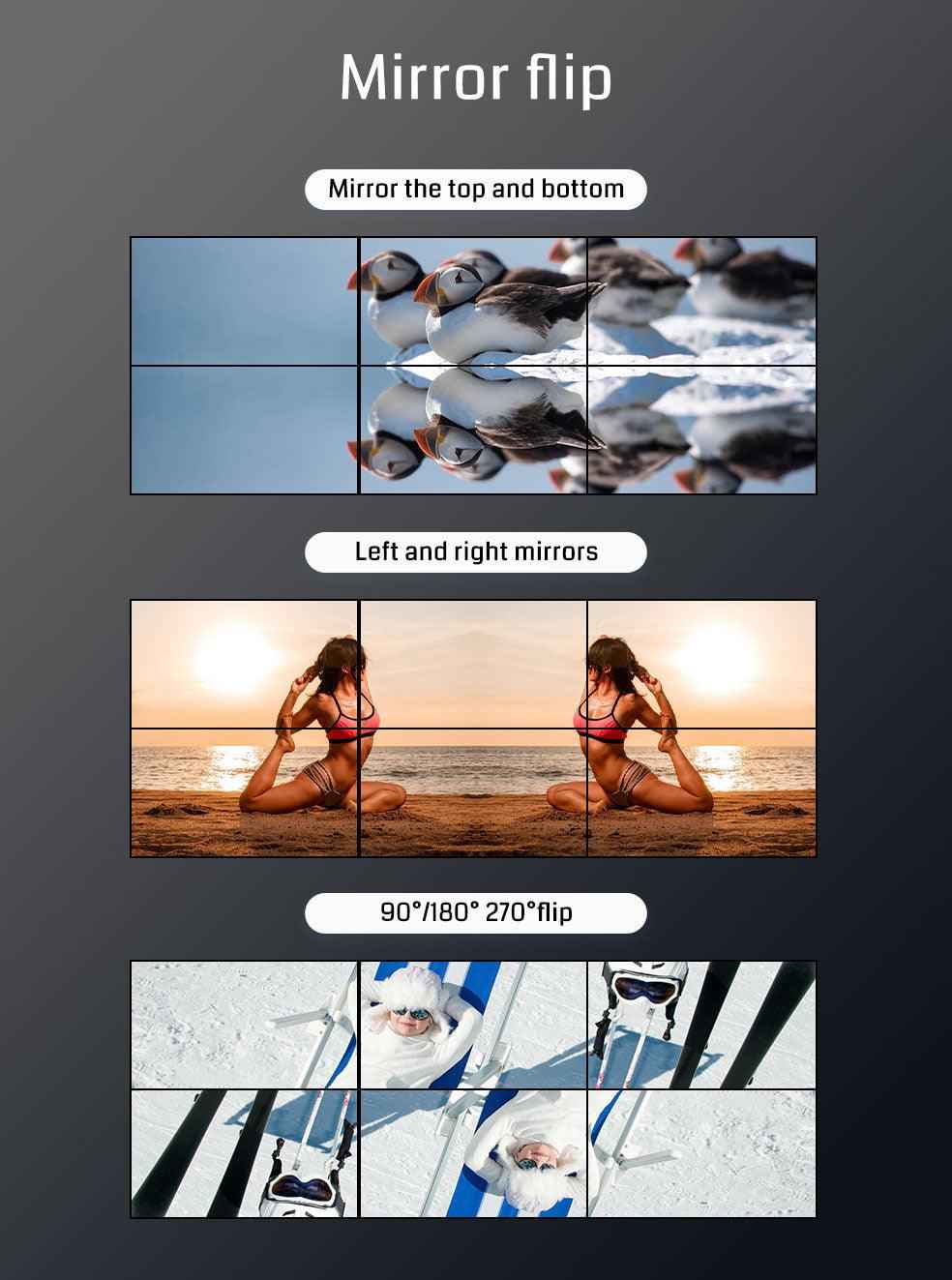 8K60 Artistic Video Wall Special-shaped Splicing Processor 2x3 1x6 6x1 PIP Bitvisus