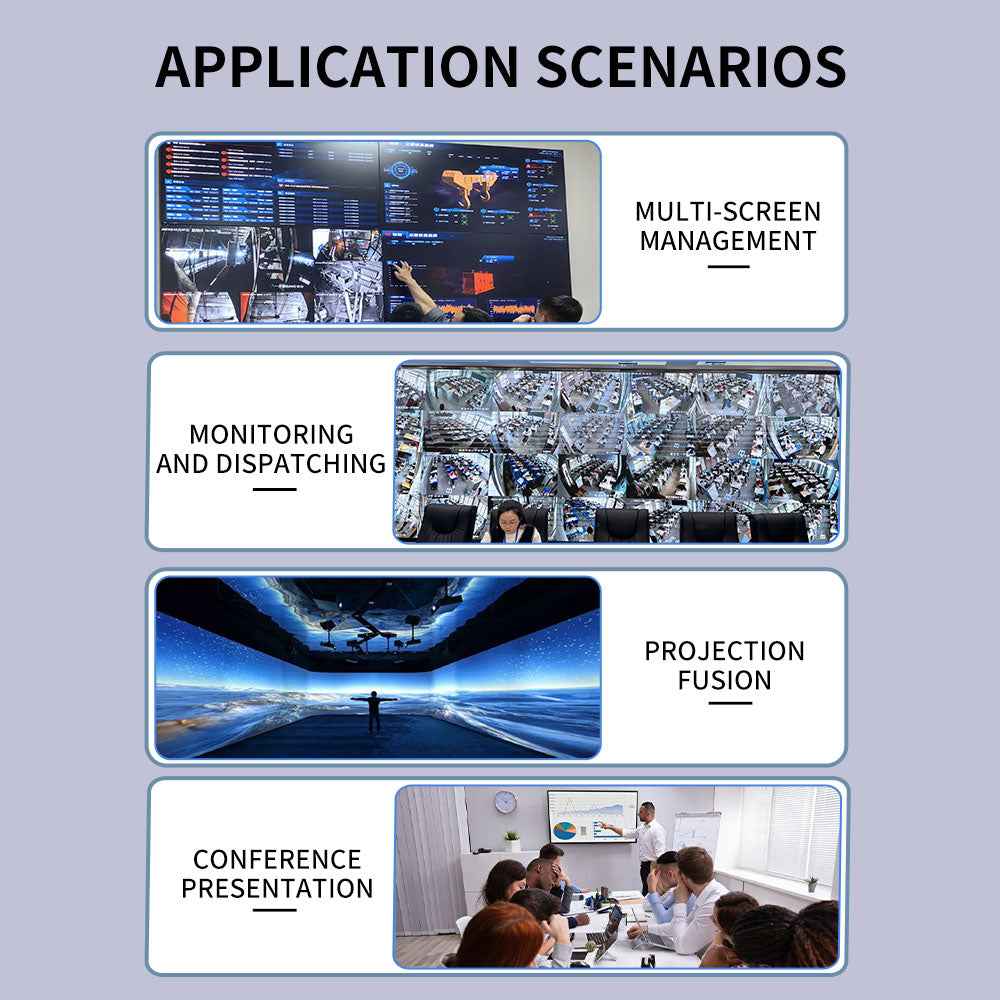 Customizable 4K60 HDMI extractor to DP converter with 4 outputs for projection blending BIT-Co-HDMI2DP-0404