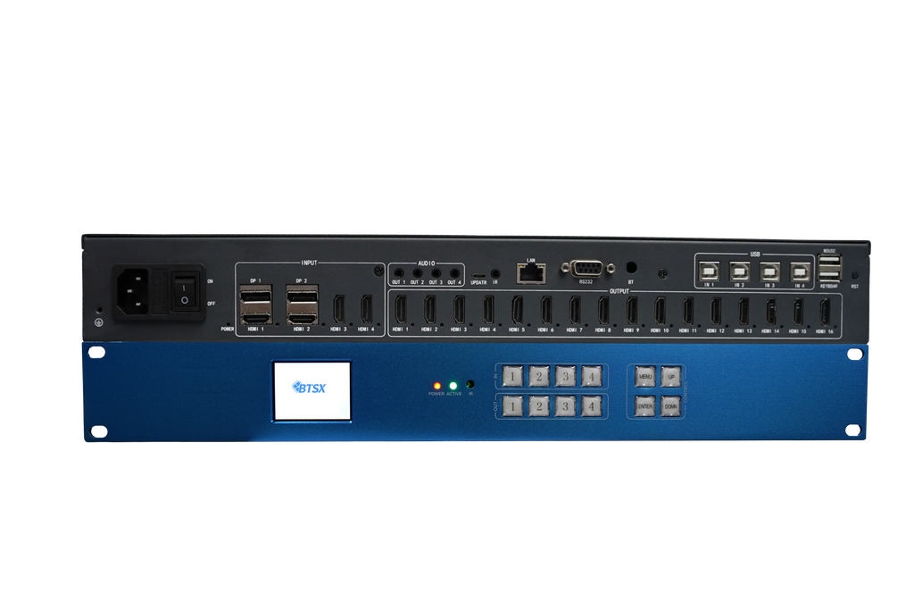 Bitvisus BIT-VP-U1-MD416 4K60 POP HDMI PIP Editable Resolution Seamless KVM Audio Video Matrix Video Wall Controller