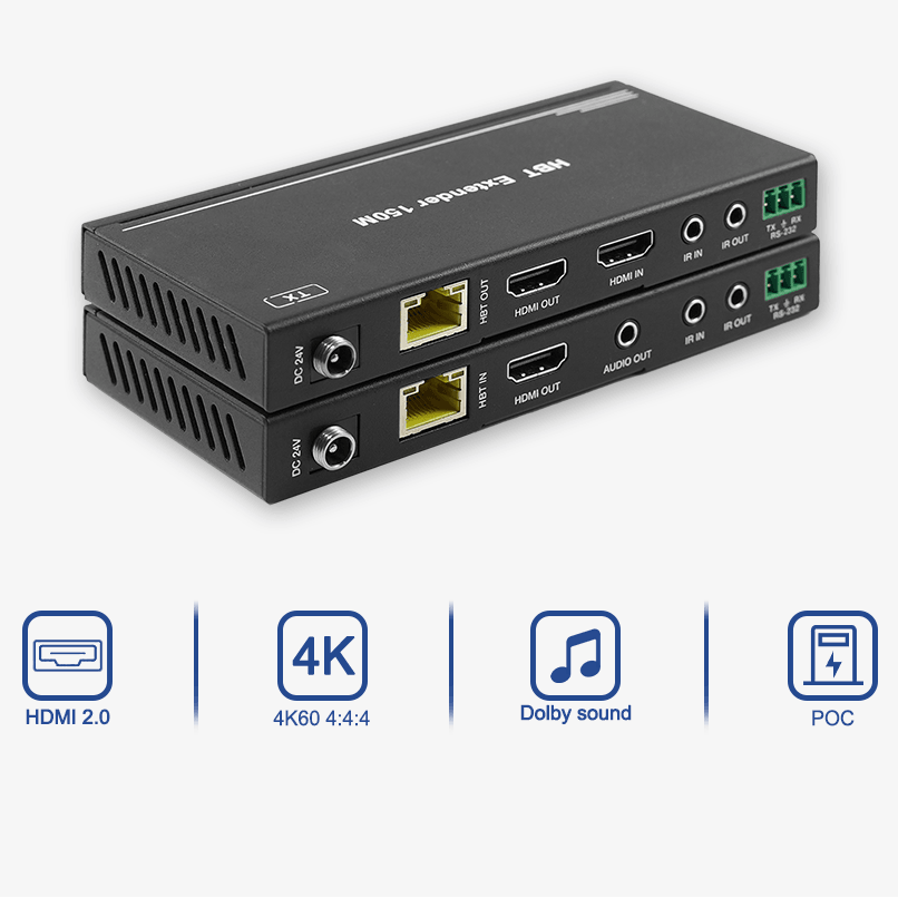 BIT Ex HDBT 4K60 150CK 4K 120m HDBT HDMI Extender PoC 2K 150m HDCP 1.4/2.2