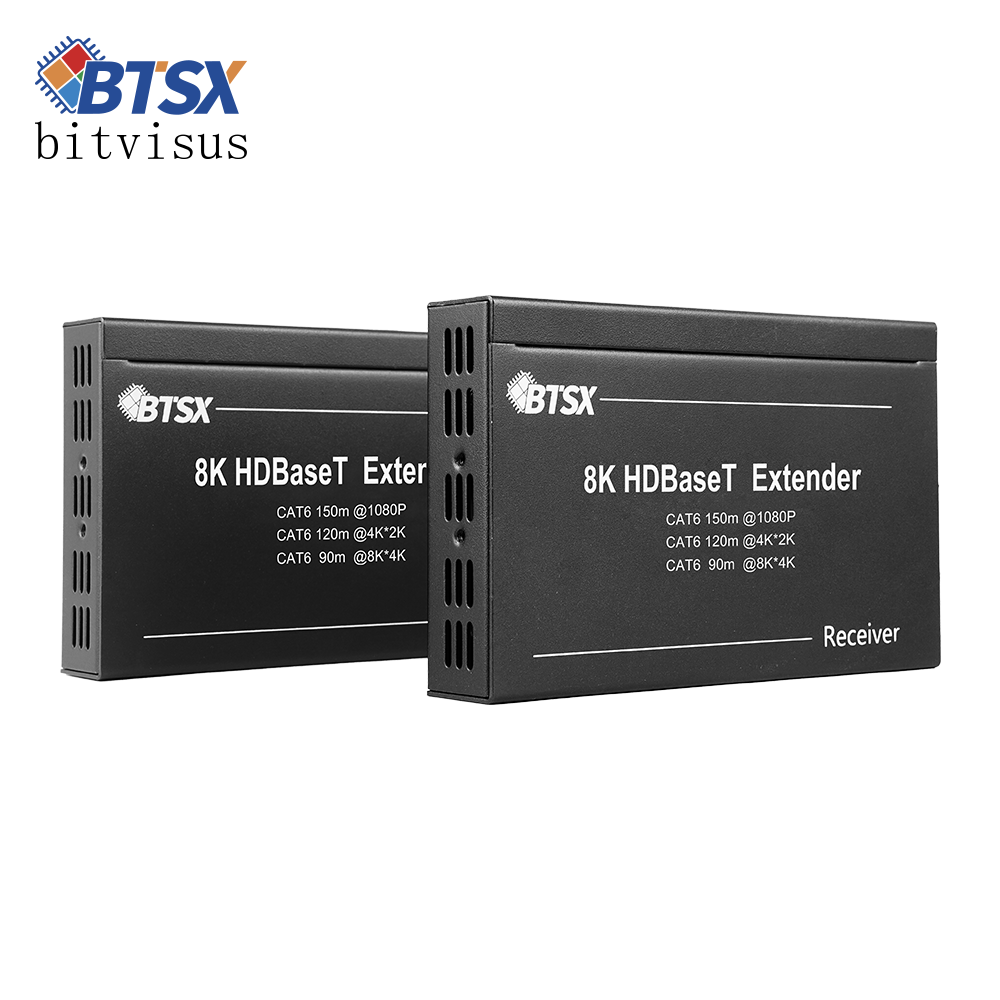 Extensor de red BITVISUS 8K HDBaseT 150m CAT6 Transmisor receptor HDMI 2.1 Dolby Vision HDR10+ RS232