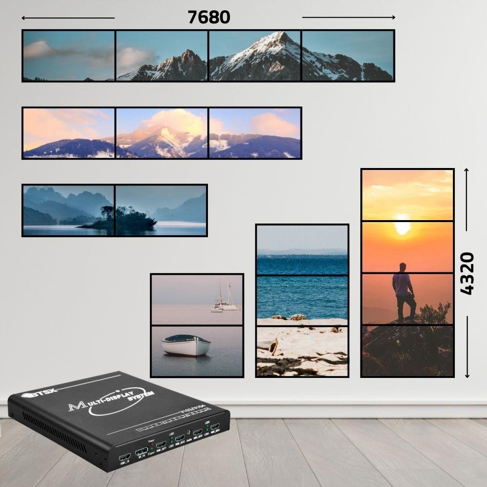 BIT-MSE-4K60-104PRO 4K60Hz 2x2 1x4 4x1 1x3 3x1 Video Wall Controller HDMI/DP 2 Inputs 4 Outputs