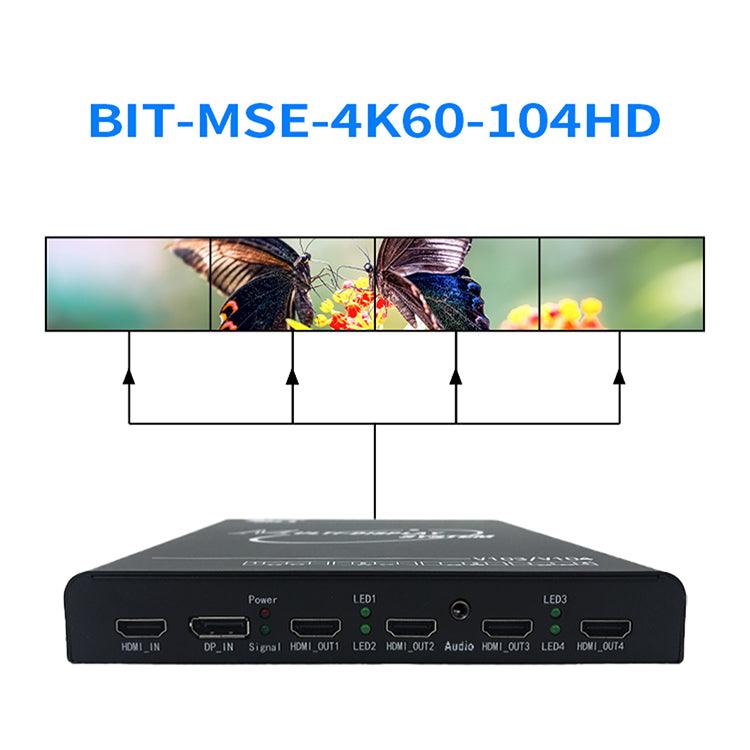 BIT-MSE-4K60-104HD 1x4 1x3 1x2 Video Wall Controller Projection Fusion System HDMI/DP 1 In 4 Out