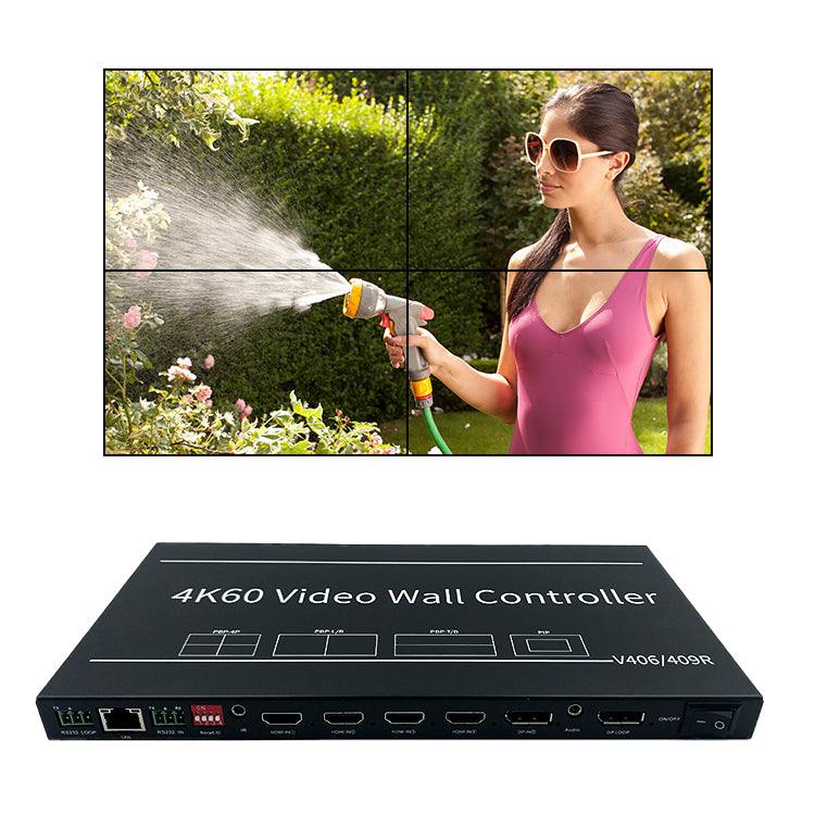 BIT-VWC-406R 4K 60Hz LCD Video Wall Controller Processor 3x3 2x4 4x2 2x2 2x3 3x2 HDMI DP Rotation Remote Control RS232